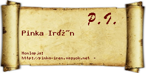 Pinka Irén névjegykártya